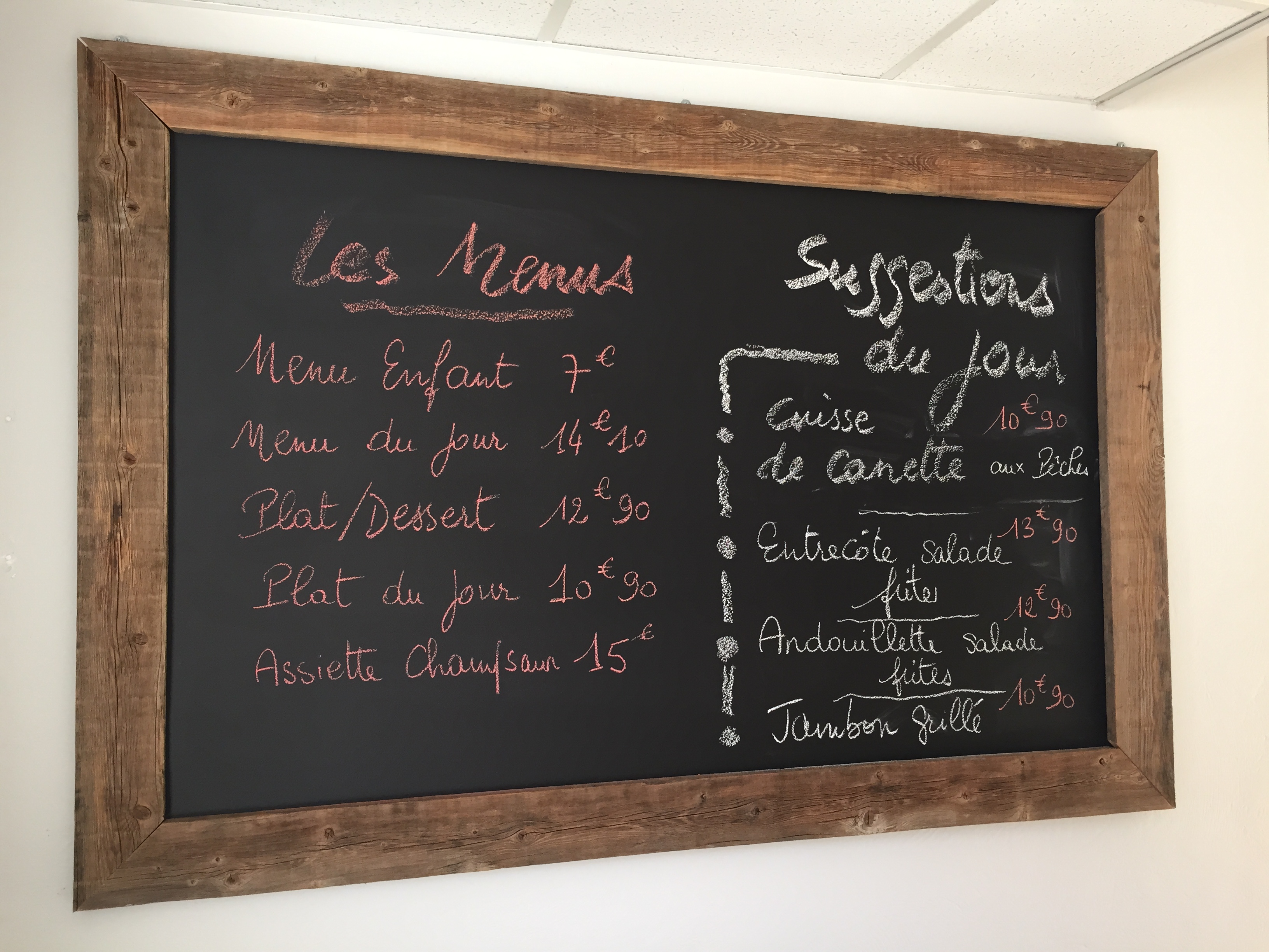 Les ardoises du Restaurant de Gap bayard