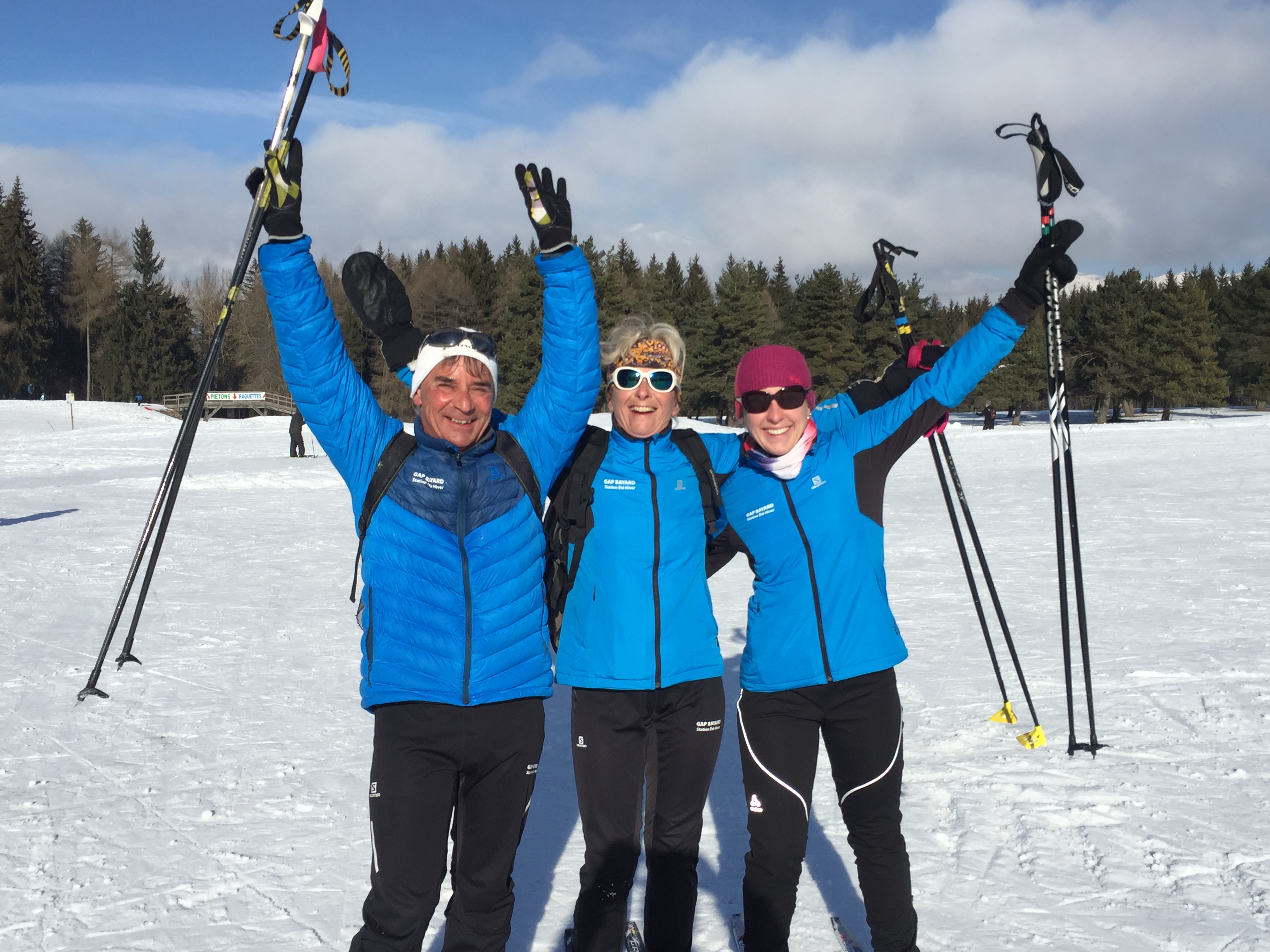 Christian , Edith & Lise, les moniteurs de ski de fond de bayard